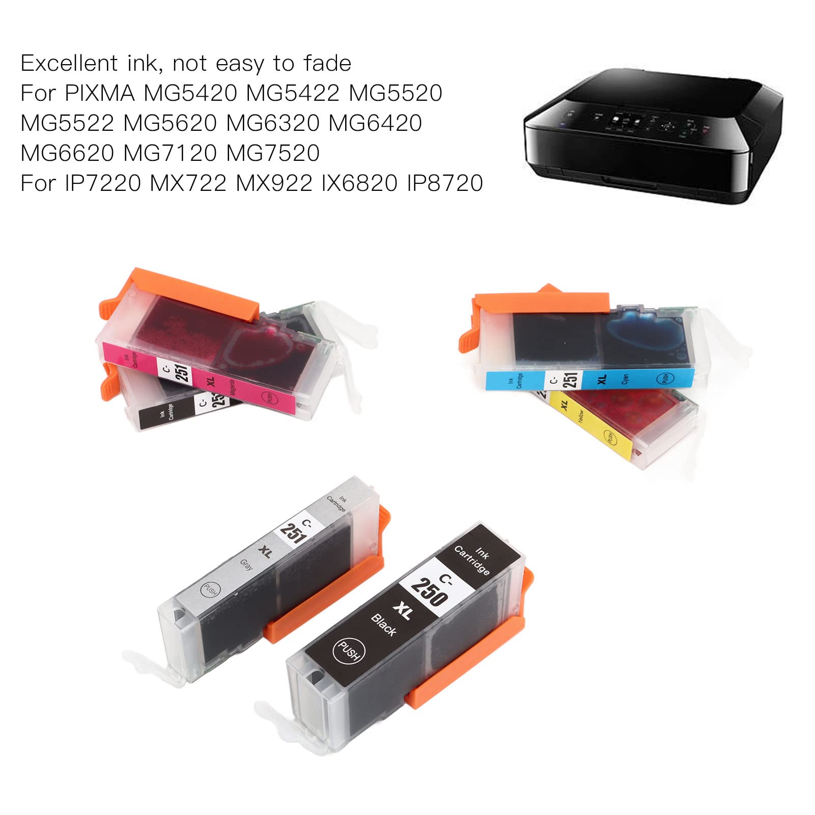 Amazon.co.jp: 250~251 マルチカラーインクカートリッジ 交換用